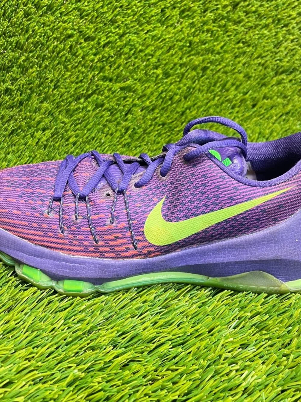 Nike KD 8 Suit Girls Size 6.5Y Purple Green‎ Athletic Basketball Shoes Sneakers